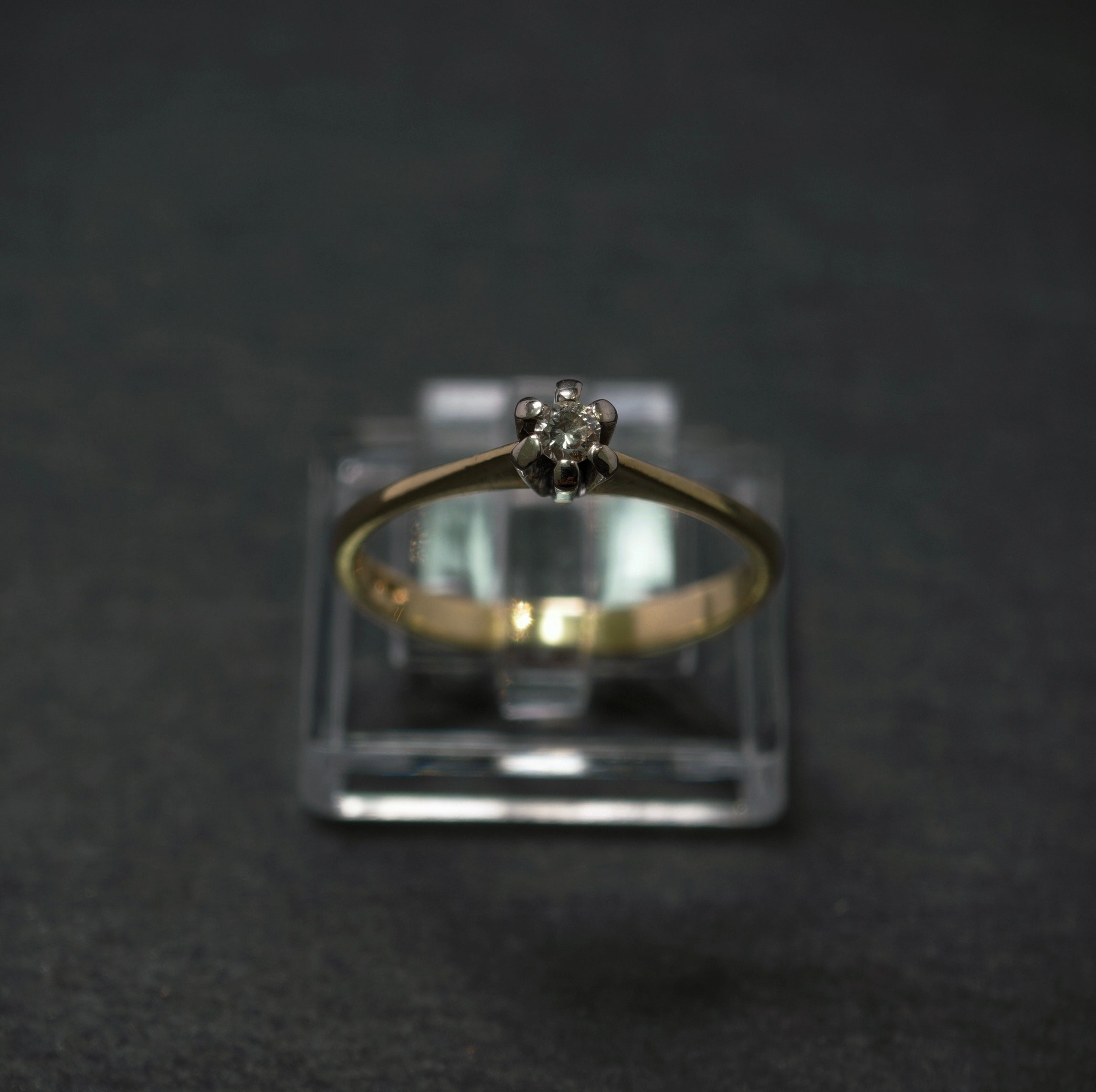 Ring 585/- Gelb- und Weißgold mit 1 Brillant