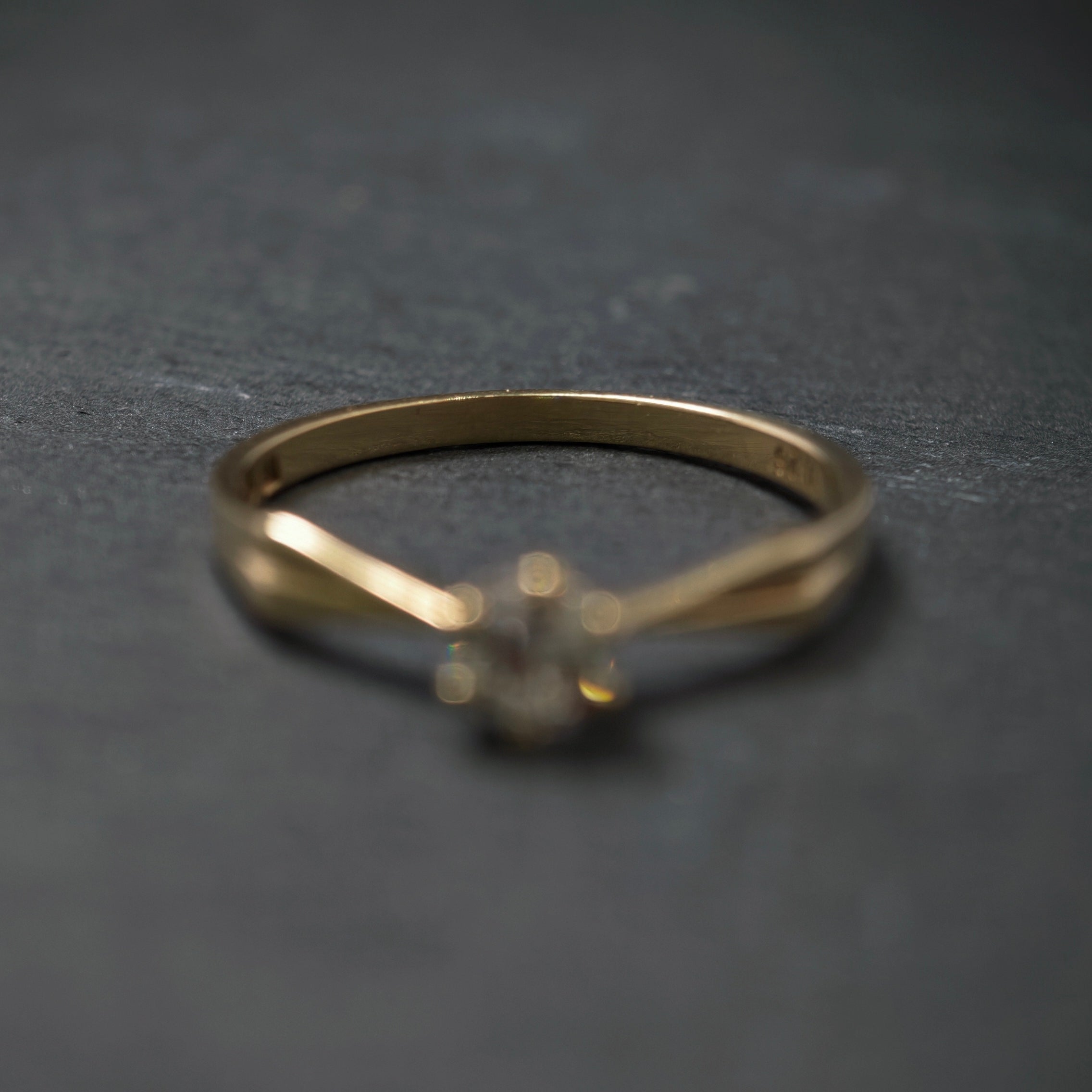 Ring 585/- Gelb- und Weißgold mit 1 Brillant