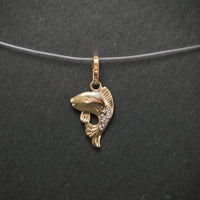 Anhänger ,,Fisch'' 585/- Gelbgold mit 5 Diamanten