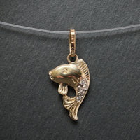 Anhänger ,,Fisch'' 585/- Gelbgold mit 5 Diamanten