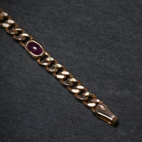 Panzerarmband 333/- Gelbgold mit 2 Saphiren 2 Rubinen und 1 Smaragd