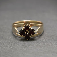 Granatring 333/- Gelbgold mit 4 Granaten