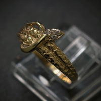 Ring "Schlange" 585/- Gelbgold mit 2 Diamanten