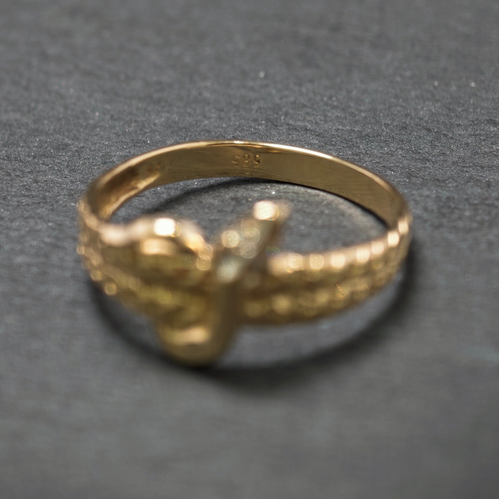 Ring "Schlange" 585/- Gelbgold mit 2 Diamanten
