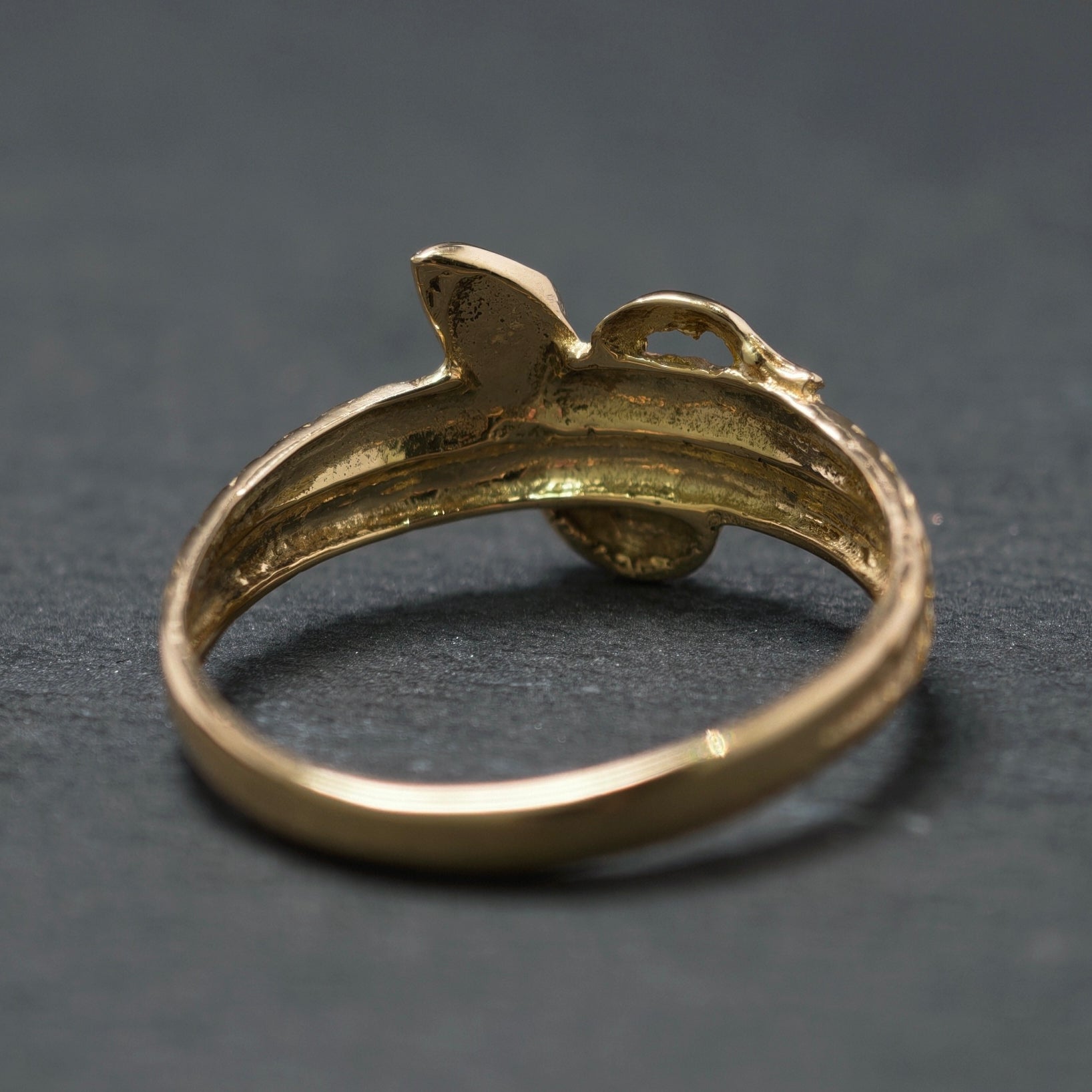 Ring "Schlange" 585/- Gelbgold mit 2 Diamanten