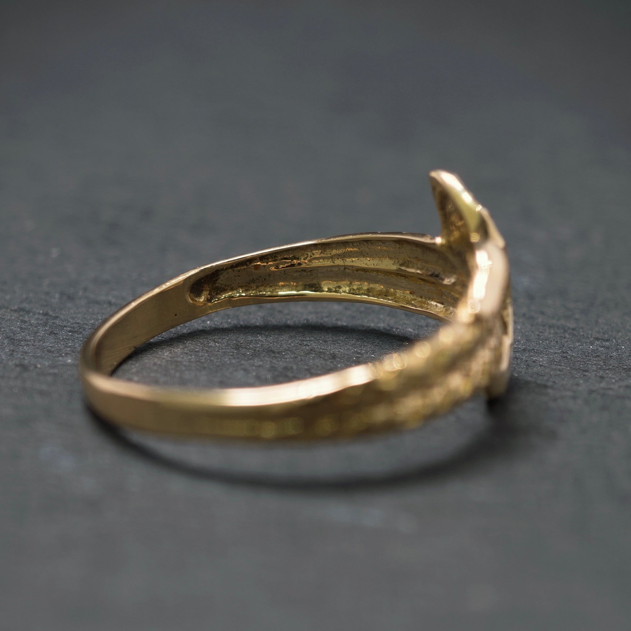 Ring "Schlange" 585/- Gelbgold mit 2 Diamanten