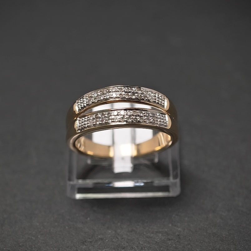 Ring 585/- Gelb- und Weißgold mit 44 Diamanten