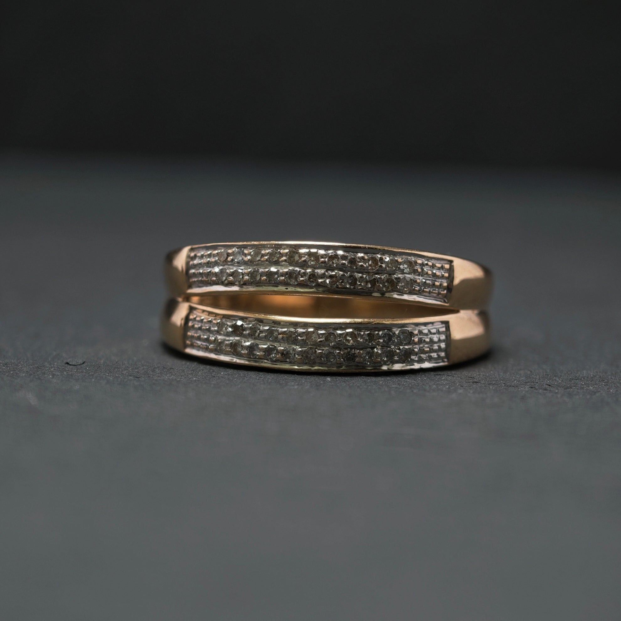 Ring 585/- Gelb- und Weißgold mit 44 Diamanten