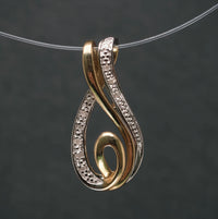 Anhänger 585/- Gelb- und Weißgold mit 10 Diamanten