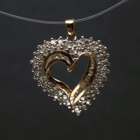 Anhänger "Herz" 585/- Gelb- und Weißgold mit 66 Diamanten