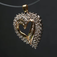 Anhänger "Herz" 585/- Gelb- und Weißgold mit 66 Diamanten