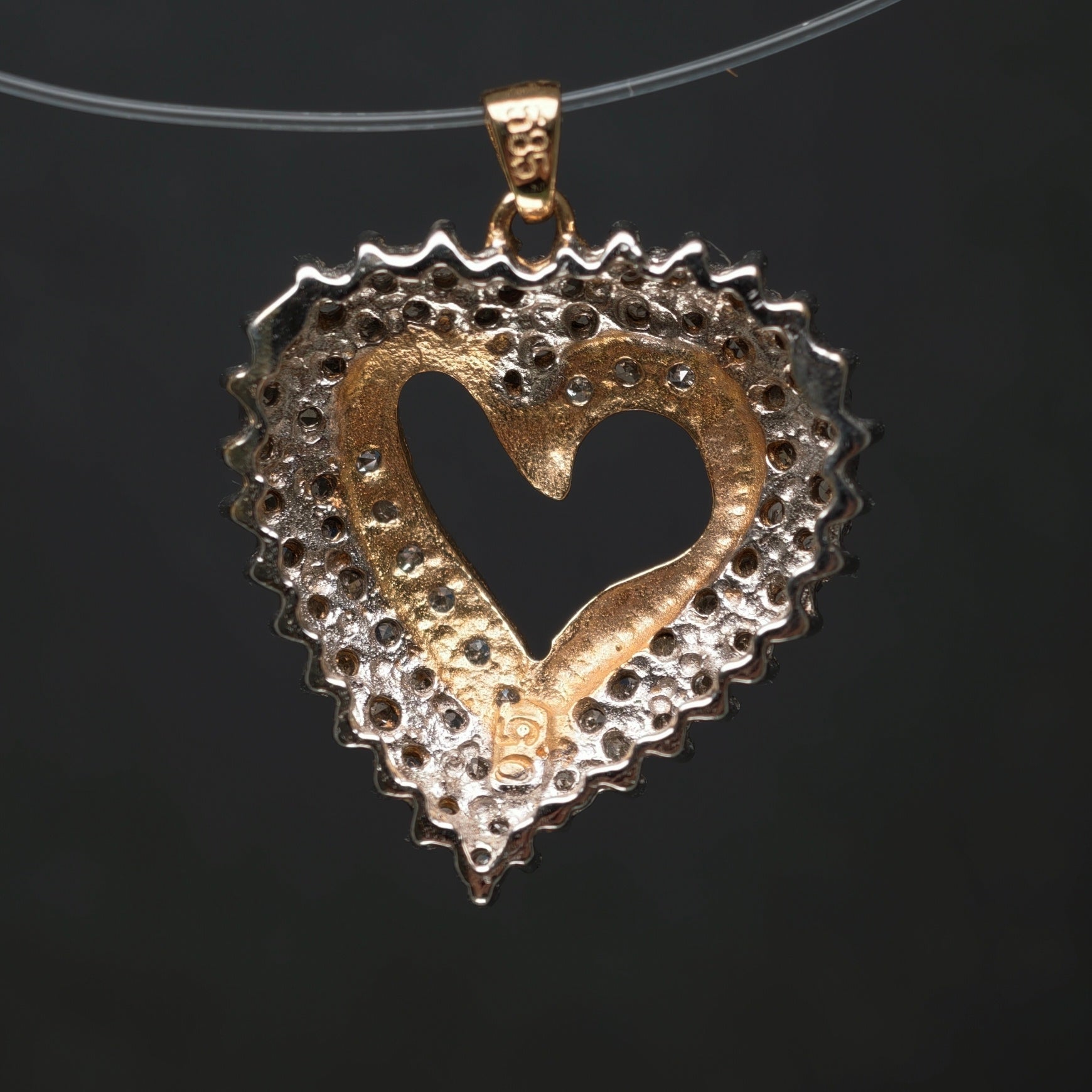 Anhänger "Herz" 585/- Gelb- und Weißgold mit 66 Diamanten