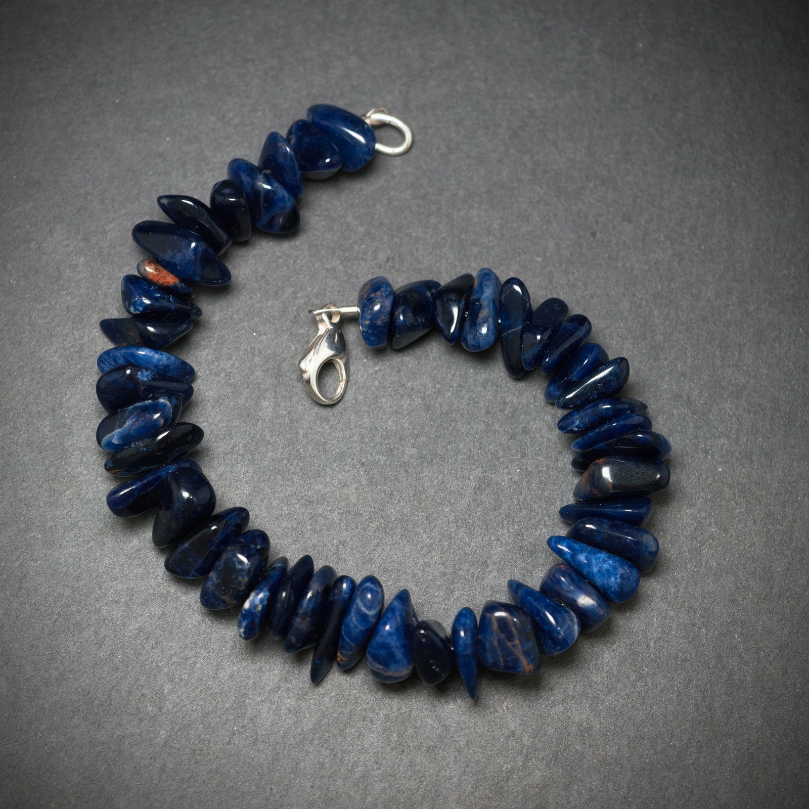 Lapis Armband 925/- Silber mit 45 Lapise