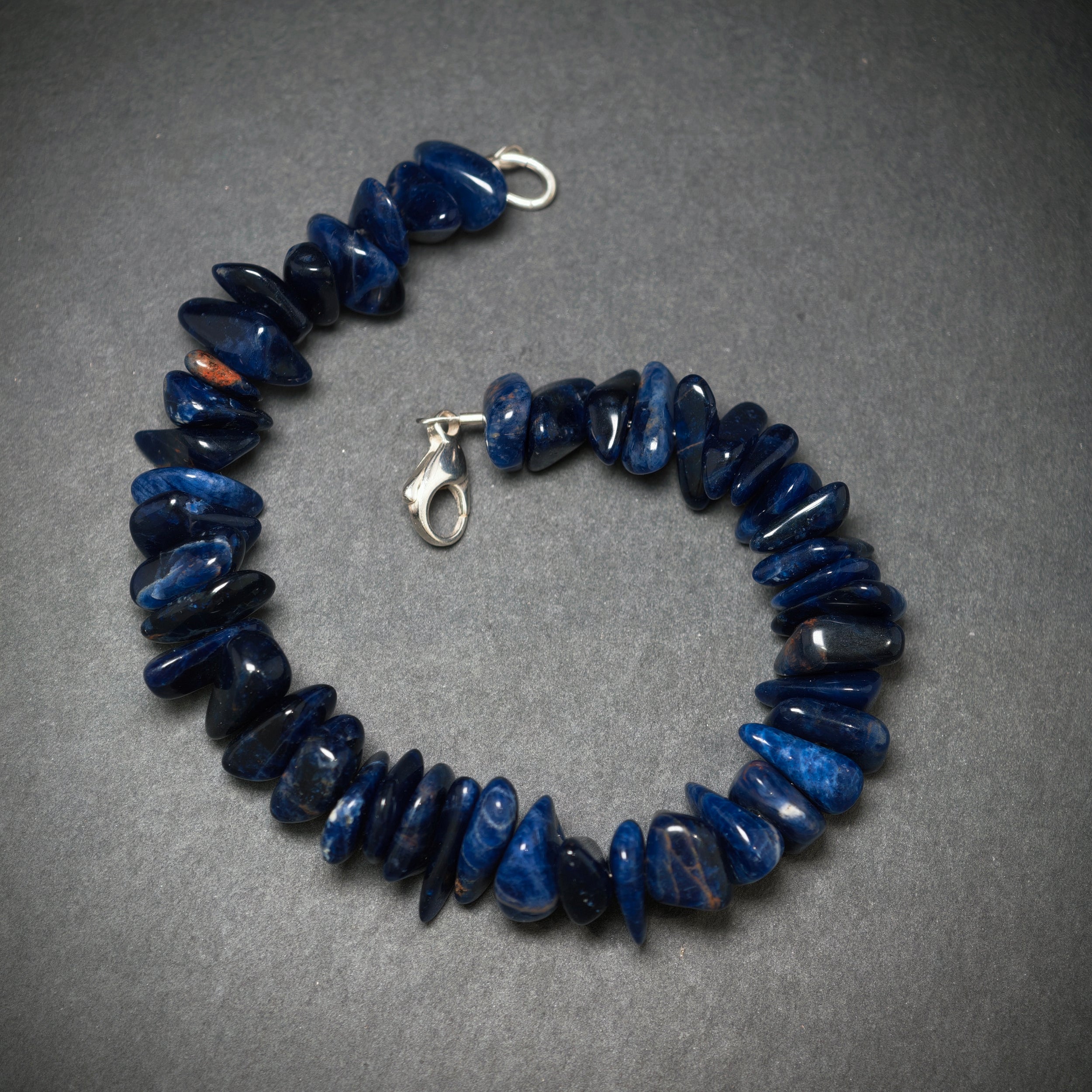 Lapis Armband 925/- Silber mit 45 Lapise