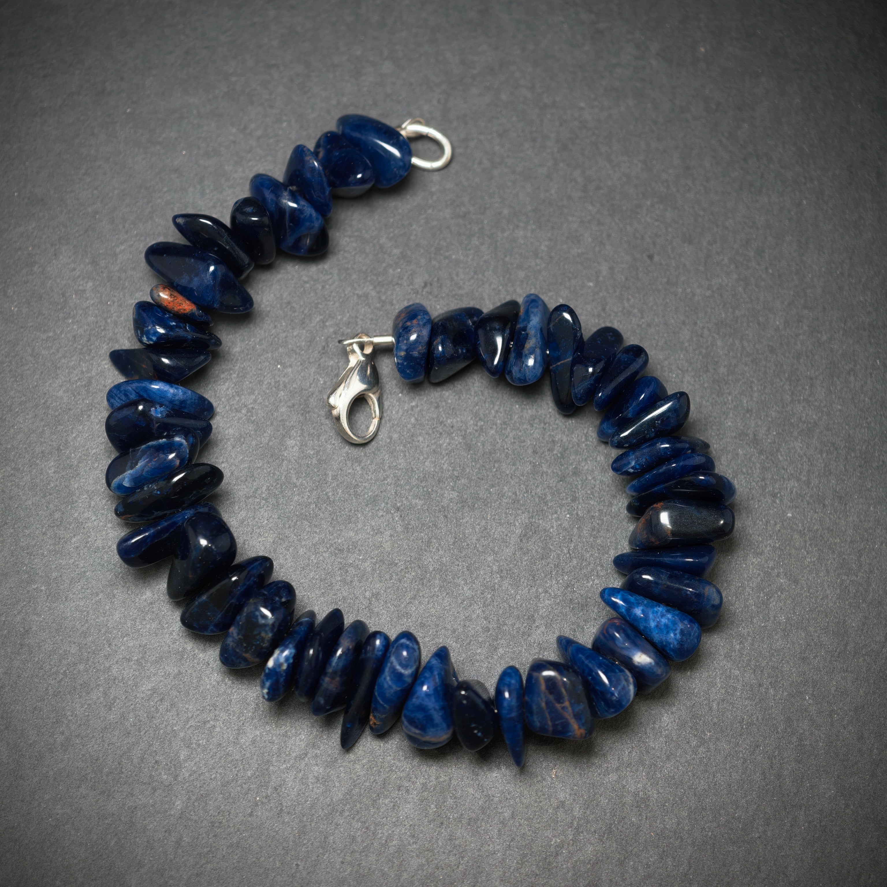 Lapis Armband 925/- Silber mit 45 Lapise