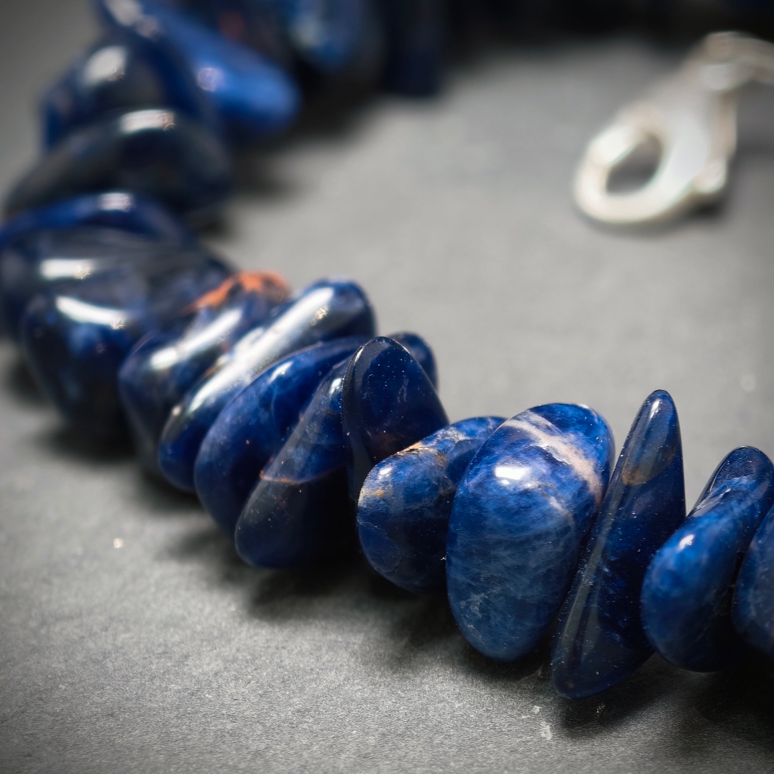 Lapis Armband 925/- Silber mit 45 Lapise