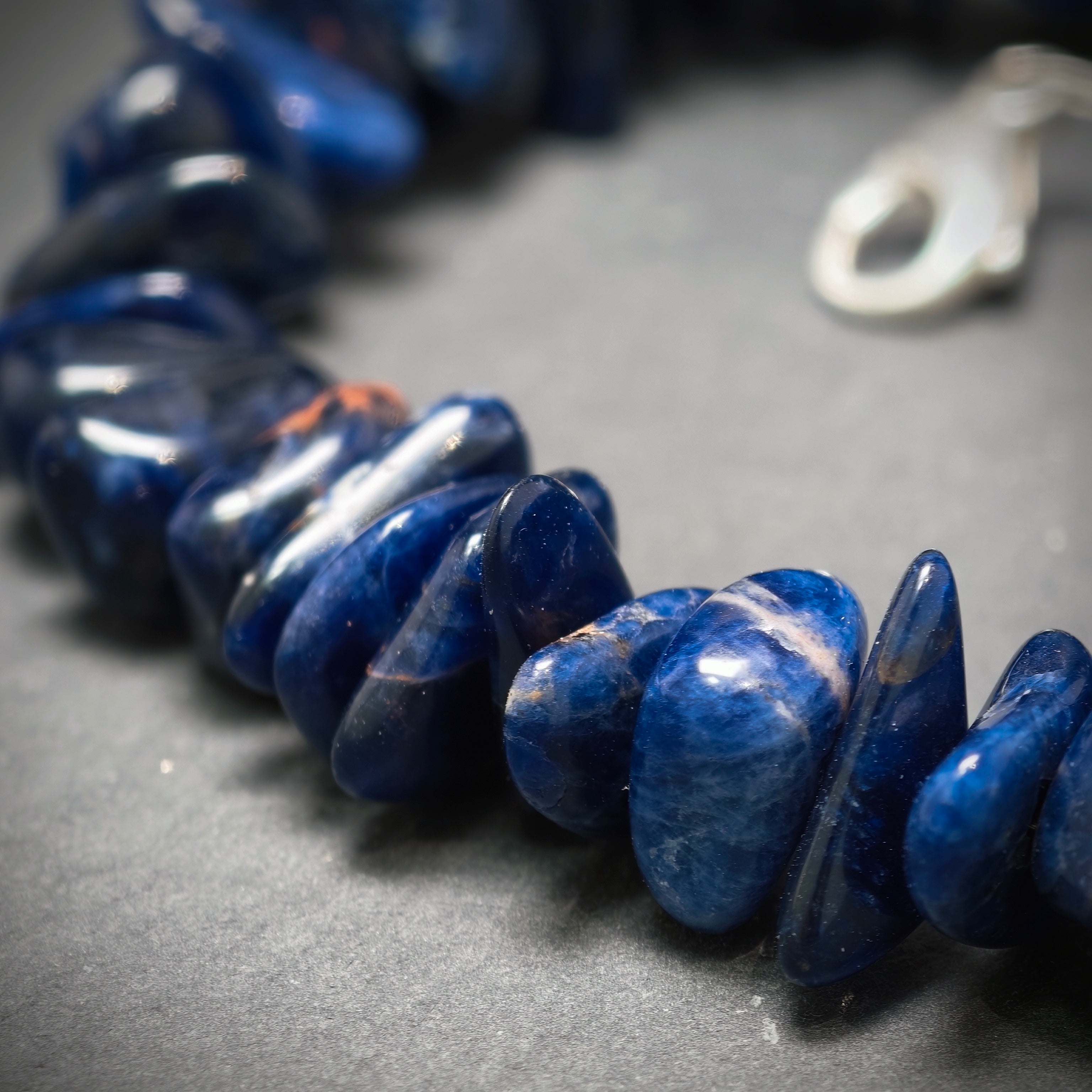 Lapis Armband 925/- Silber mit 45 Lapise