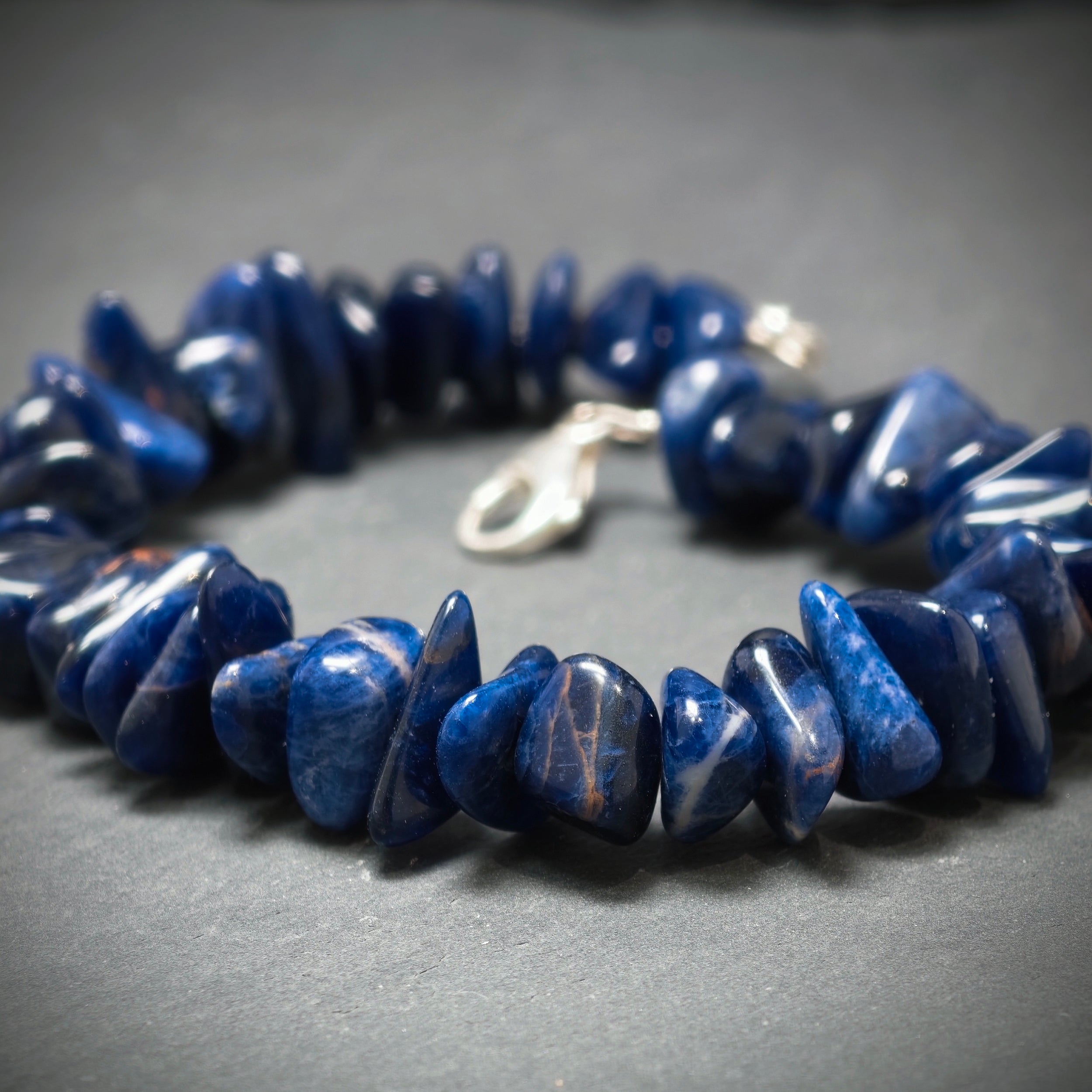 Lapis Armband 925/- Silber mit 45 Lapise
