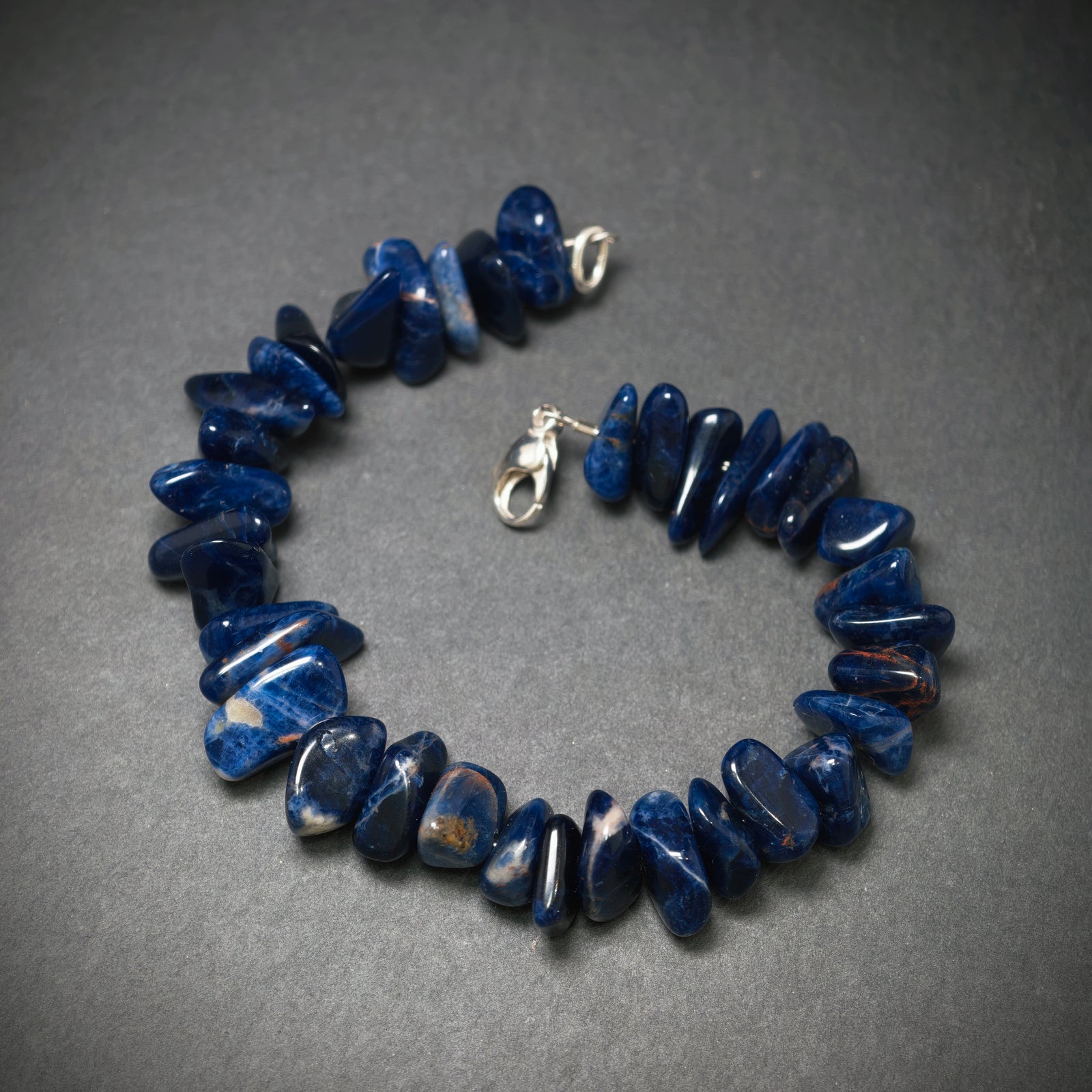 Lapis Armband 925/- Silber mit 36 Lapise