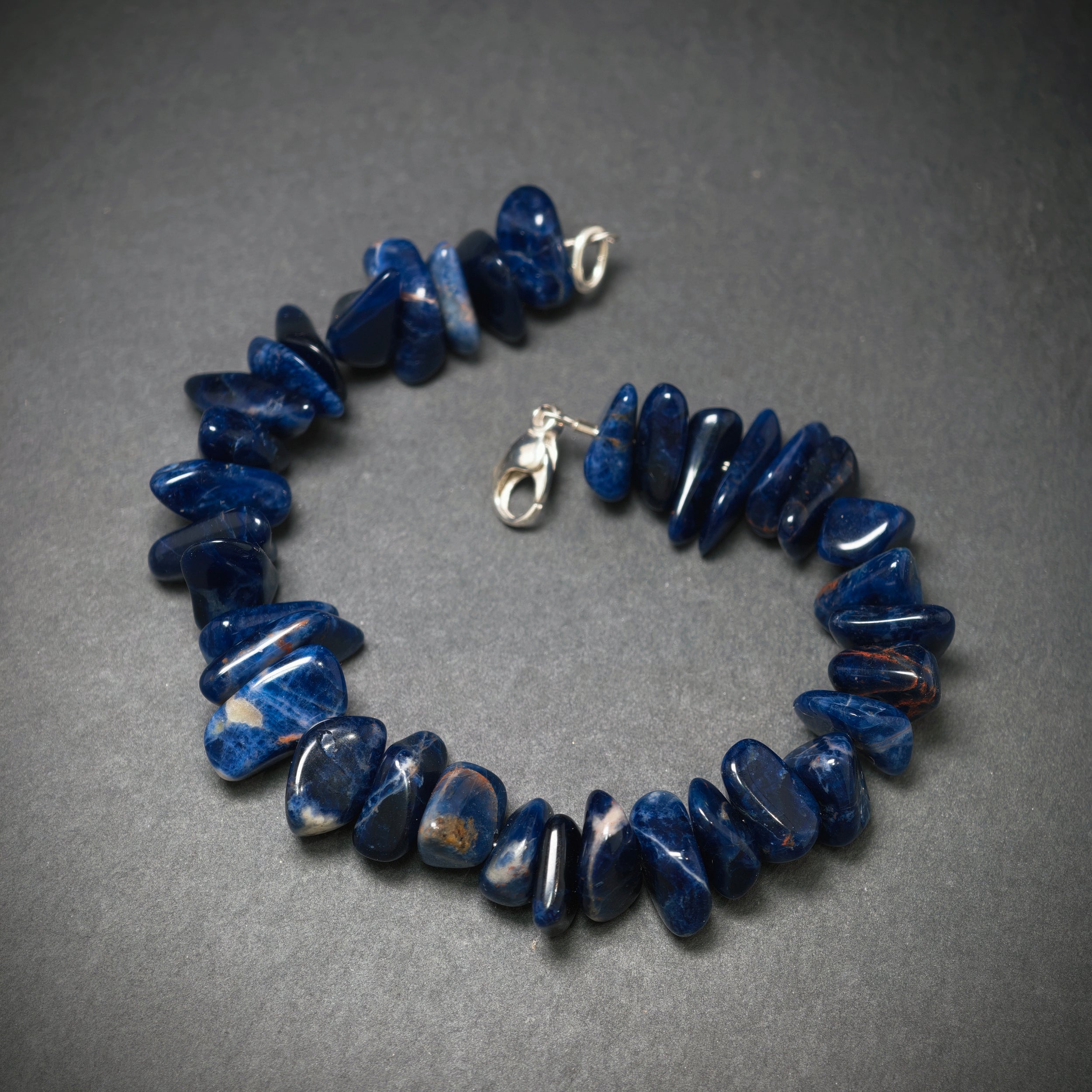 Lapis Armband 925/- Silber mit 36 Lapise