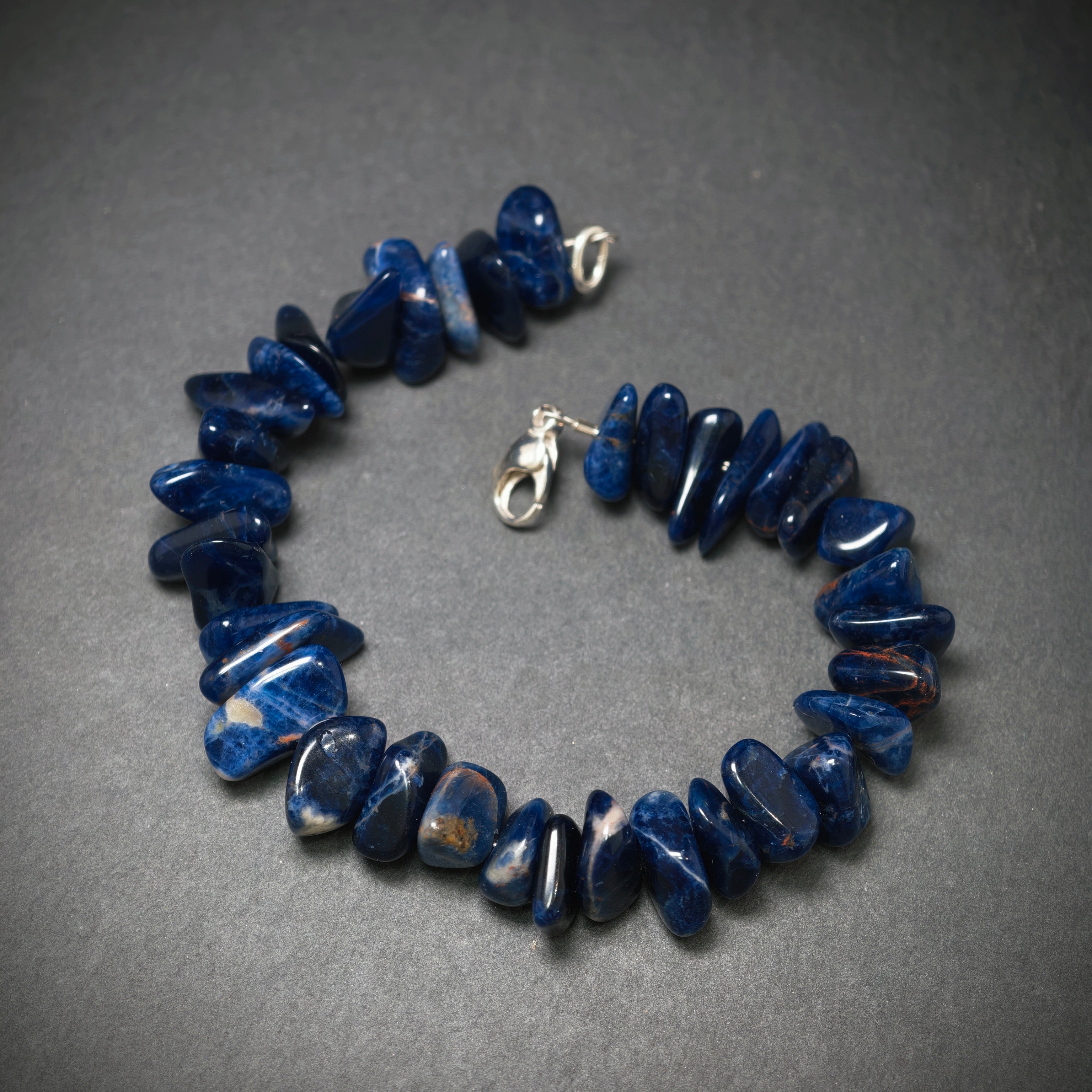 Lapis Armband 925/- Silber mit 36 Lapise