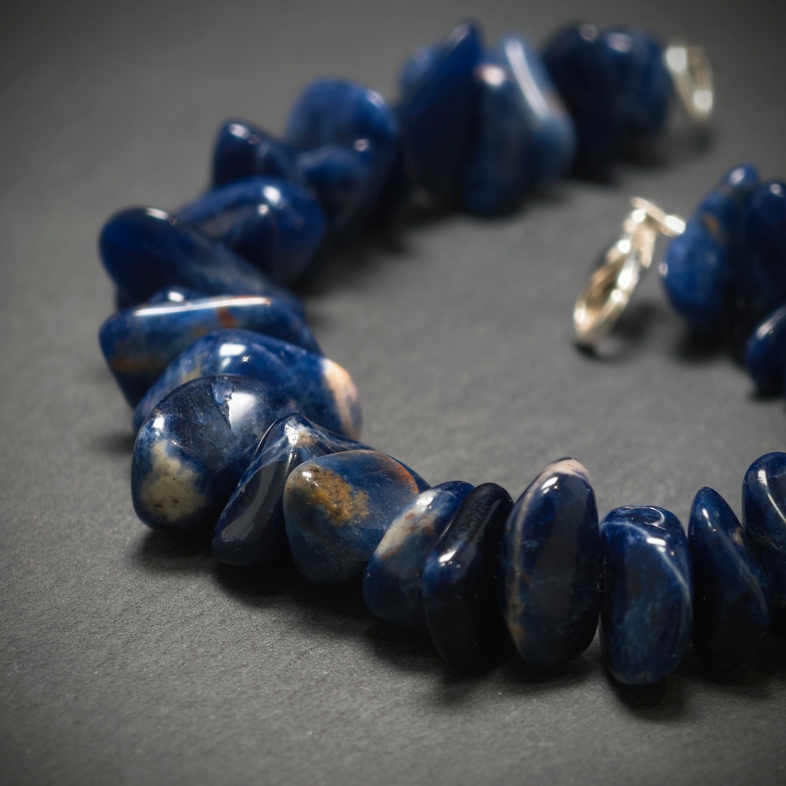 Lapis Armband 925/- Silber mit 36 Lapise