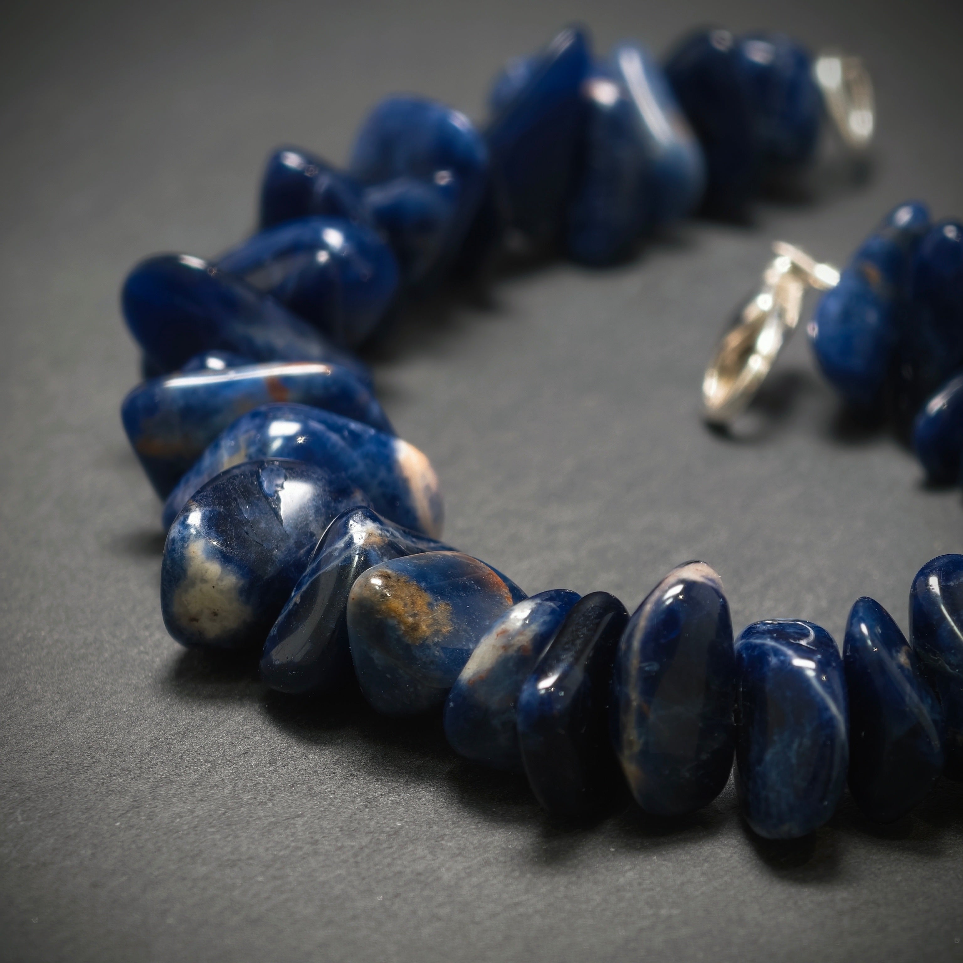 Lapis Armband 925/- Silber mit 36 Lapise