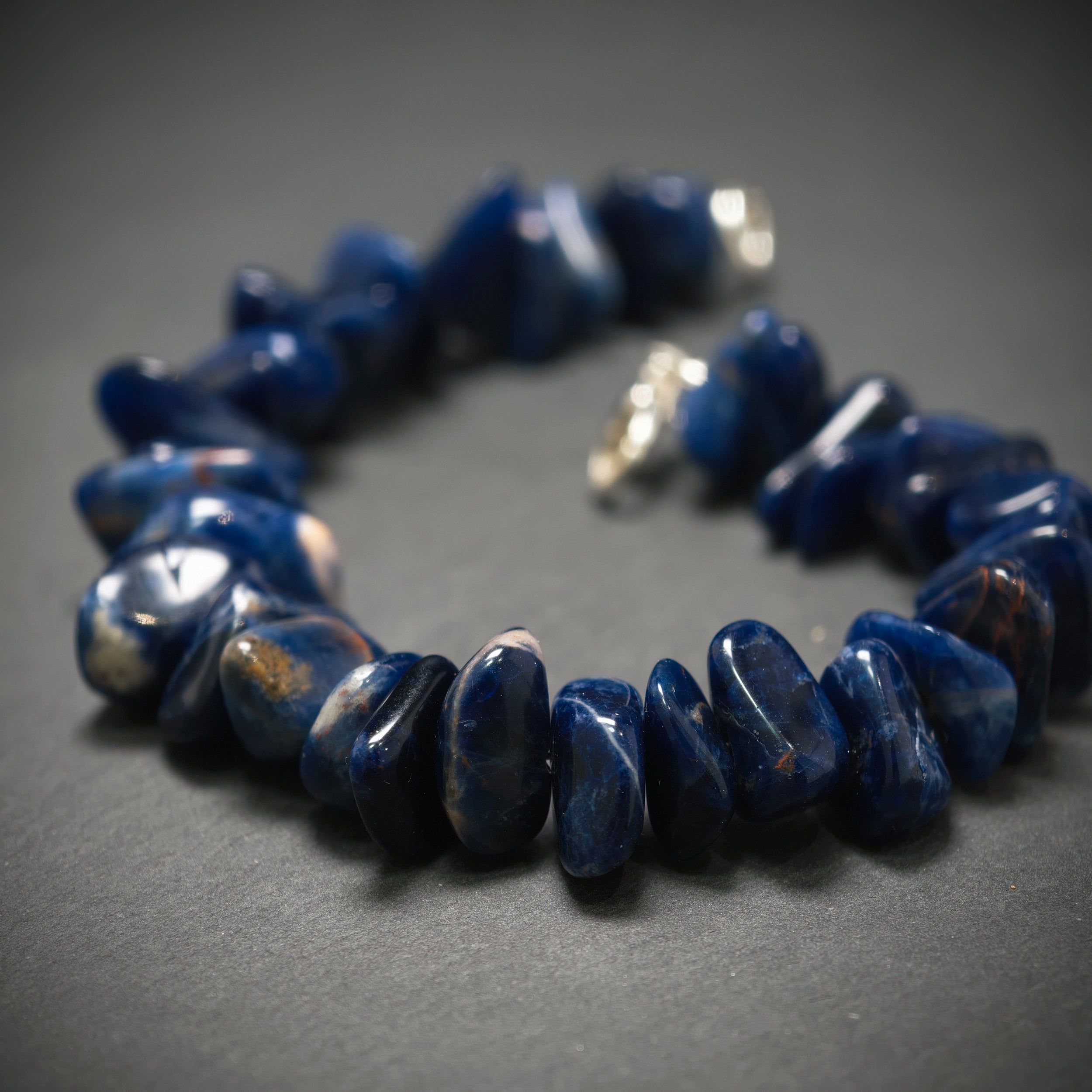 Lapis Armband 925/- Silber mit 36 Lapise