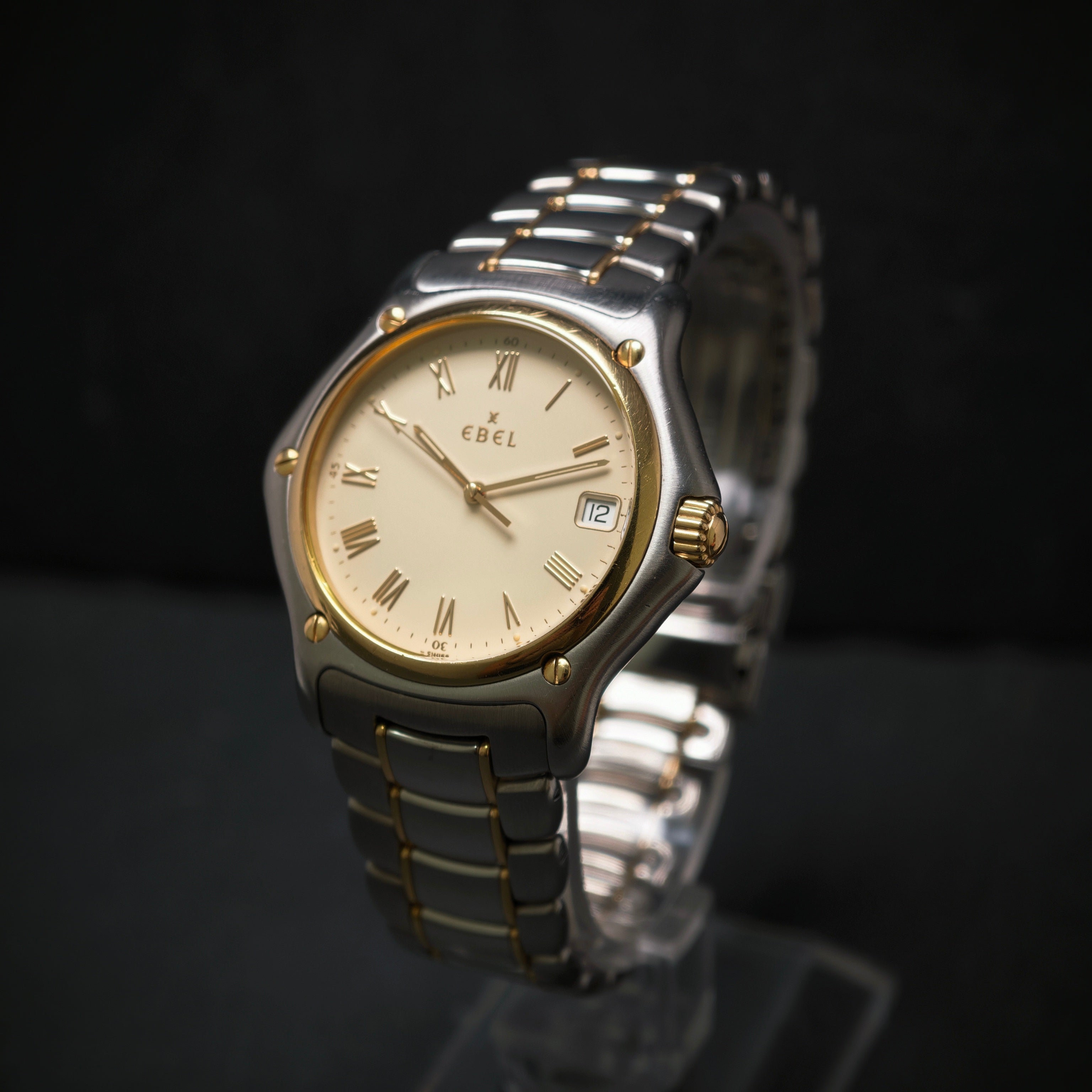 Ebeluhr 750/- Gelbgold Edelstahl