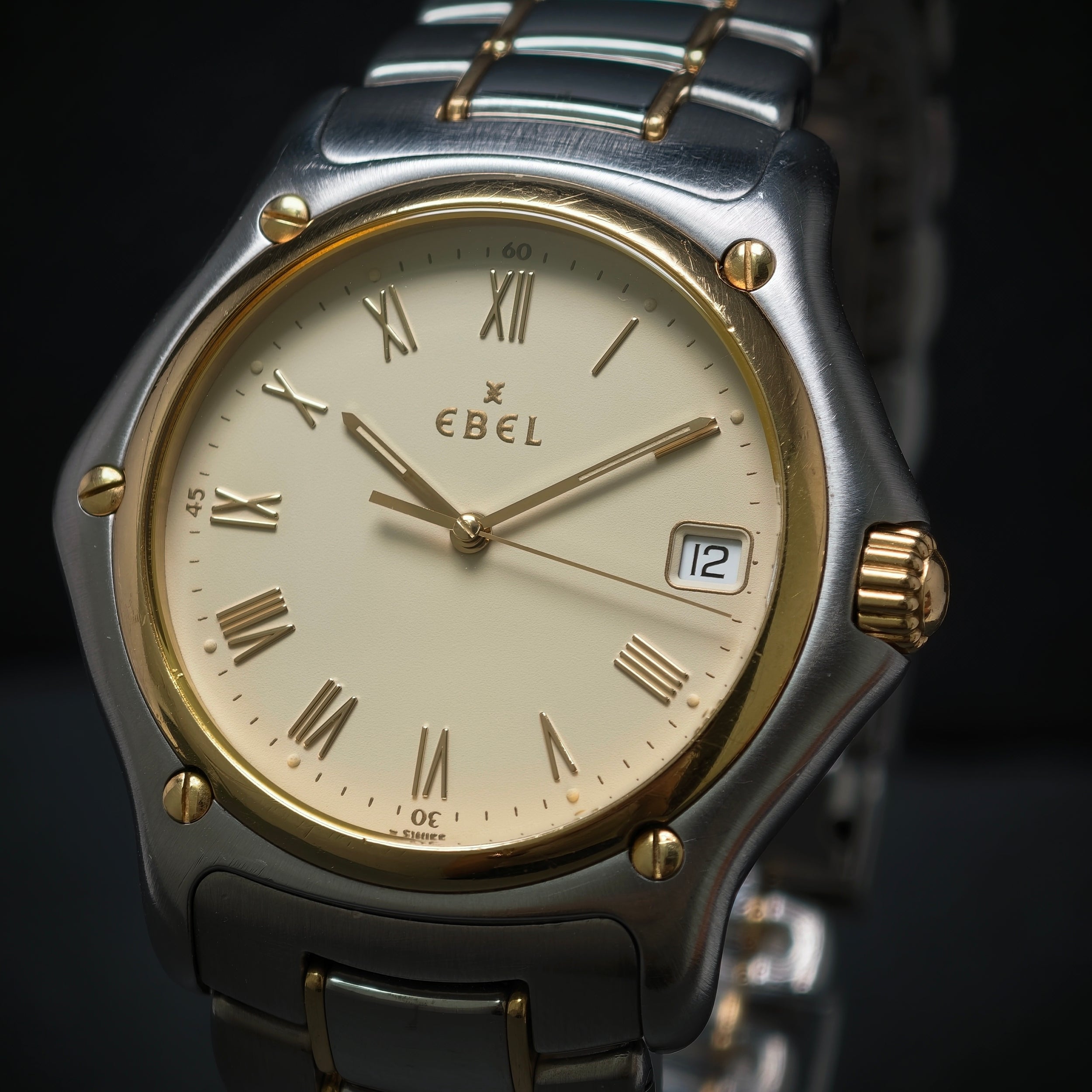 Ebeluhr 750/- Gelbgold Edelstahl