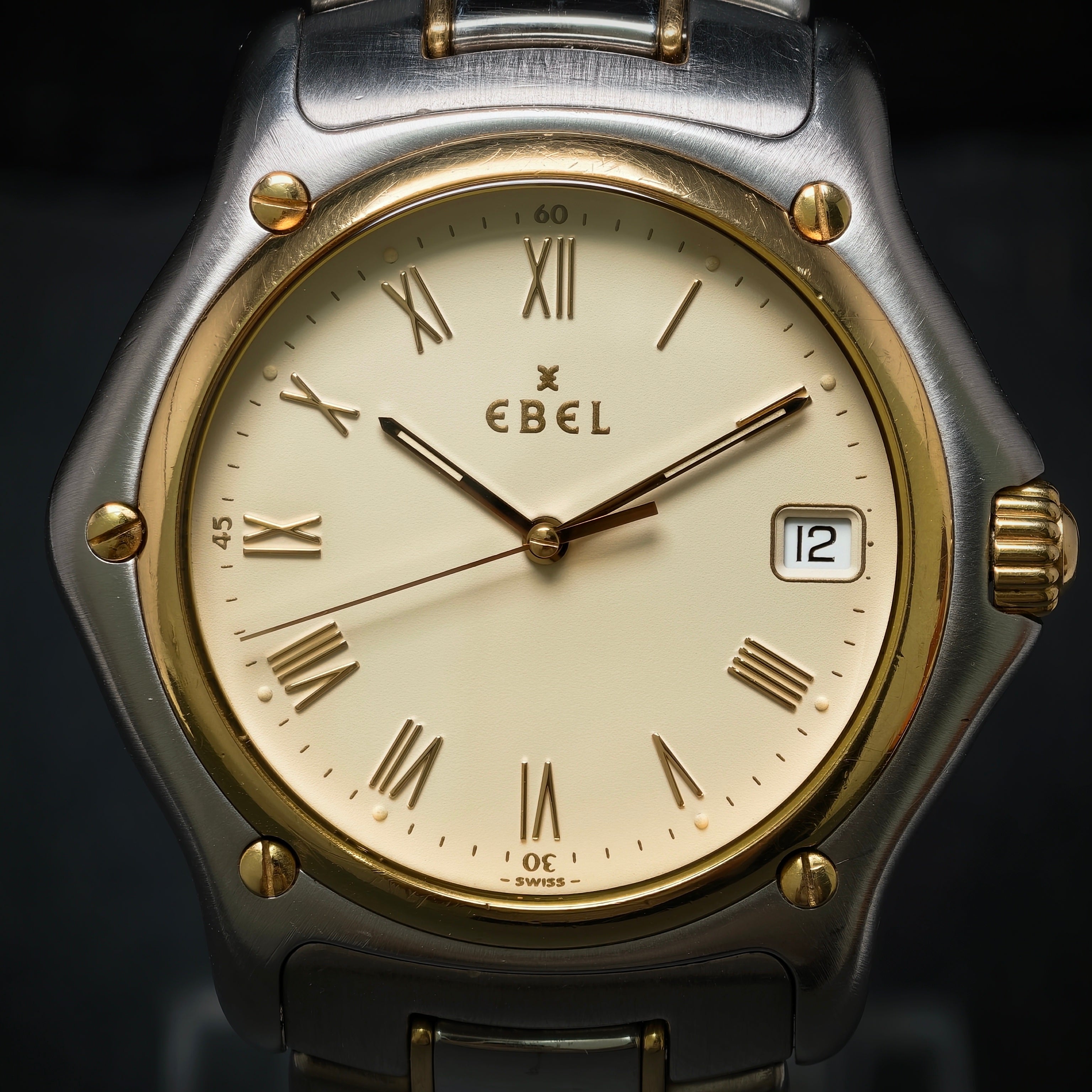 Ebeluhr 750/- Gelbgold Edelstahl