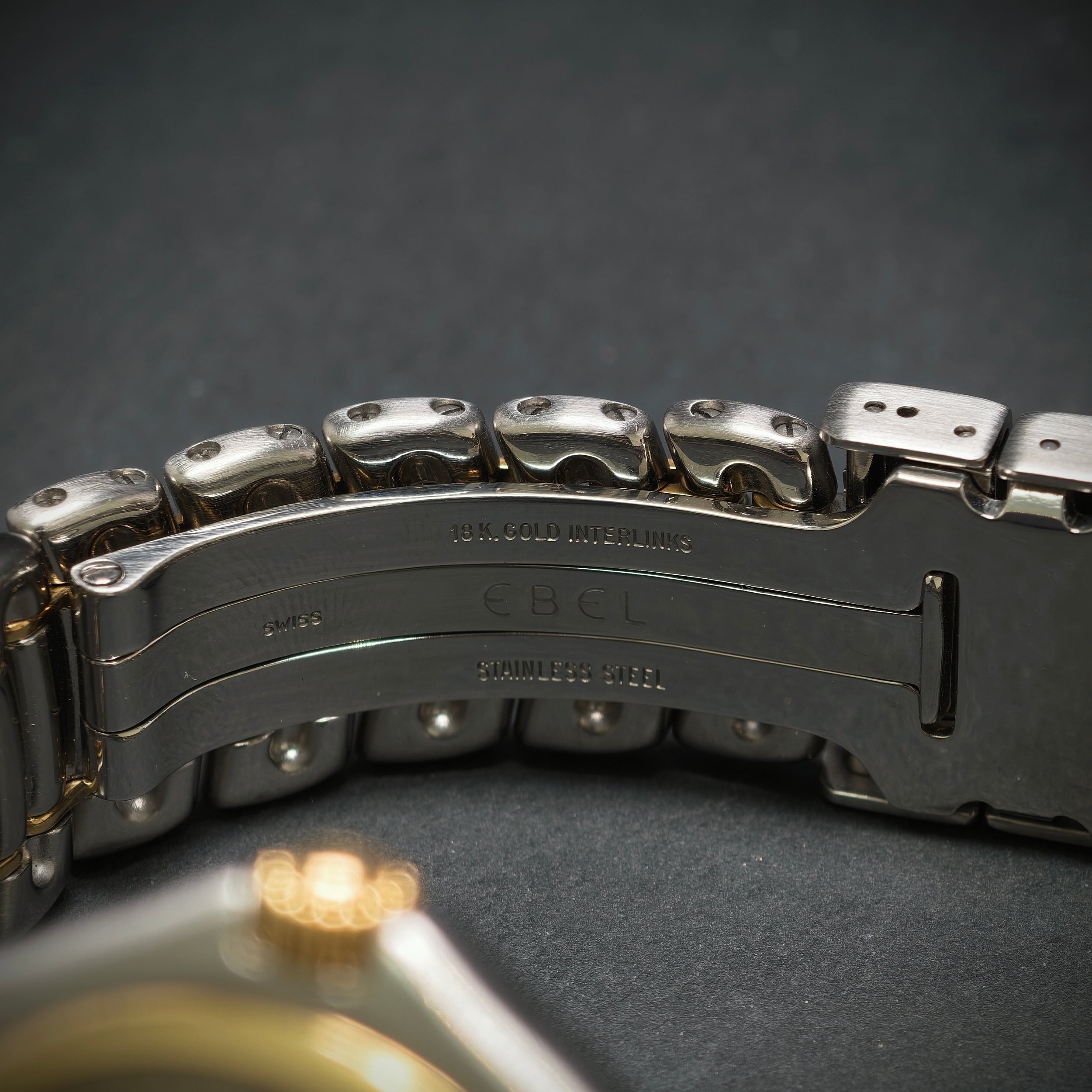 Ebeluhr 750/- Gelbgold Edelstahl
