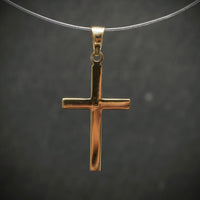 Handgefertigter Anhänger ,,Kreuz'' 585/- Gelbgold mit 1 Diamant