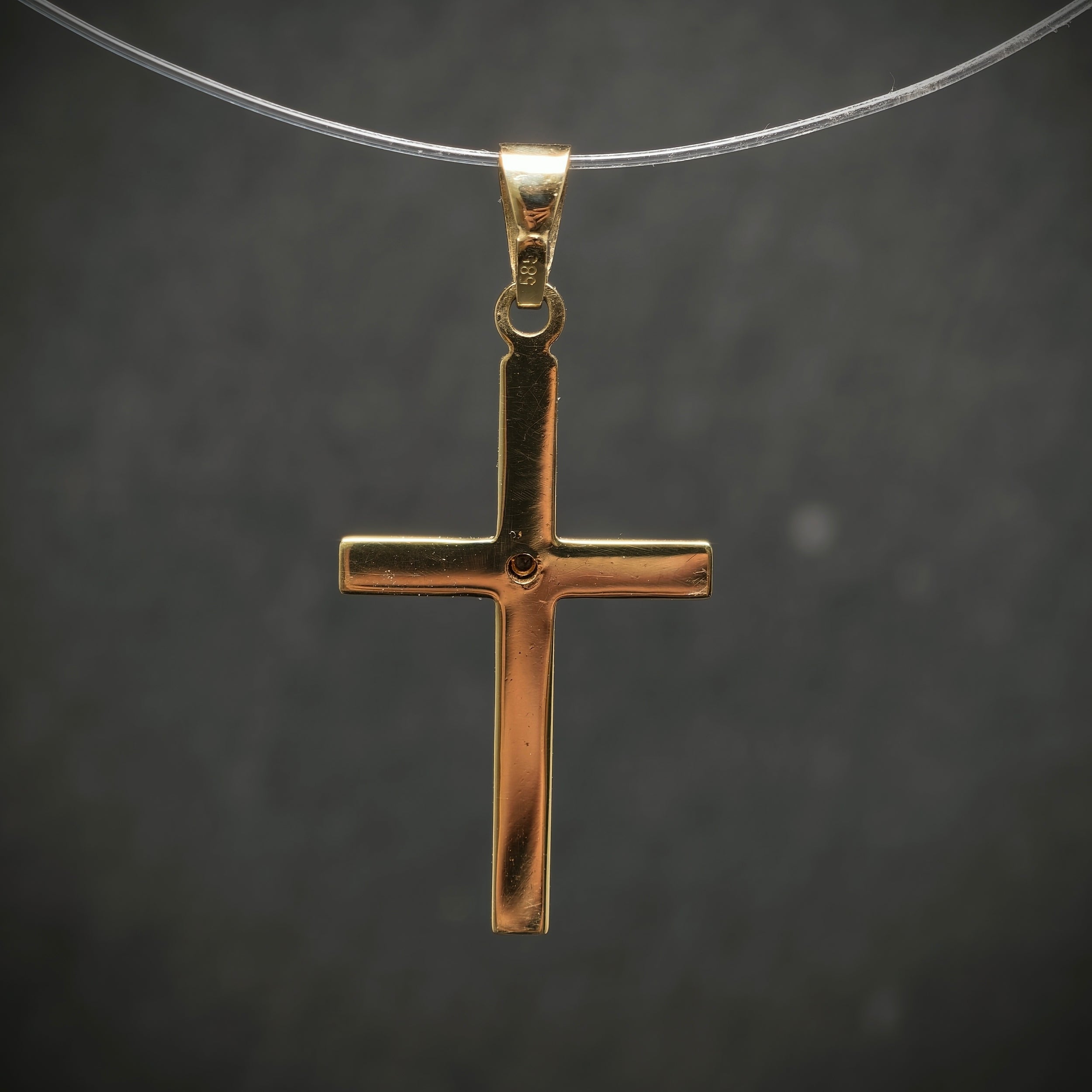 Anhänger ,,Kreuz'' 585/- Gelbgold mit 1 Diamant