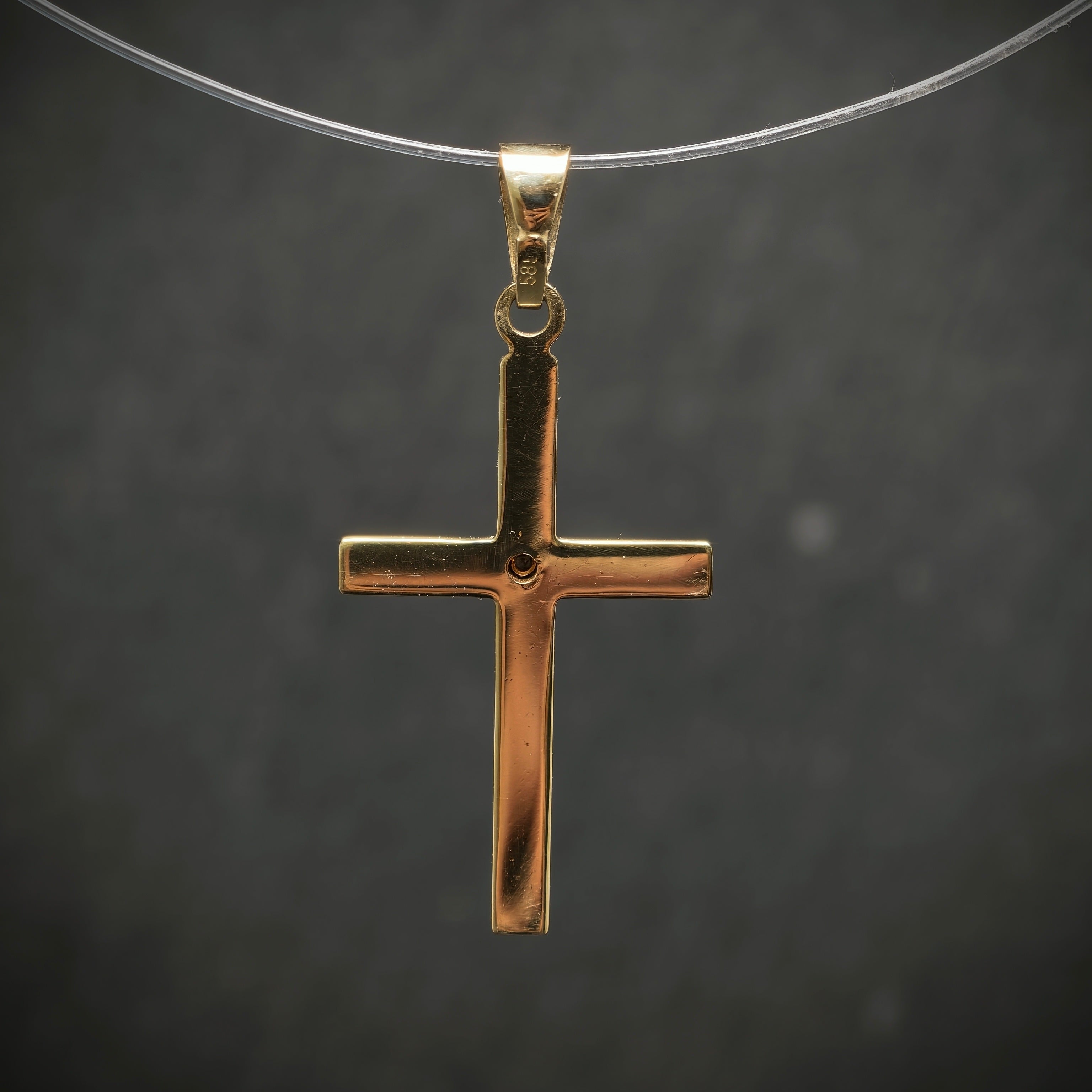 Anhänger ,,Kreuz'' 585/- Gelbgold mit 1 Diamant