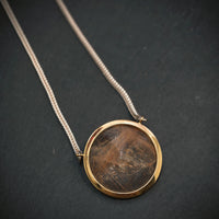 Kette 750/- Gelbgold 925/- Silber mit 1 Rutilquarz