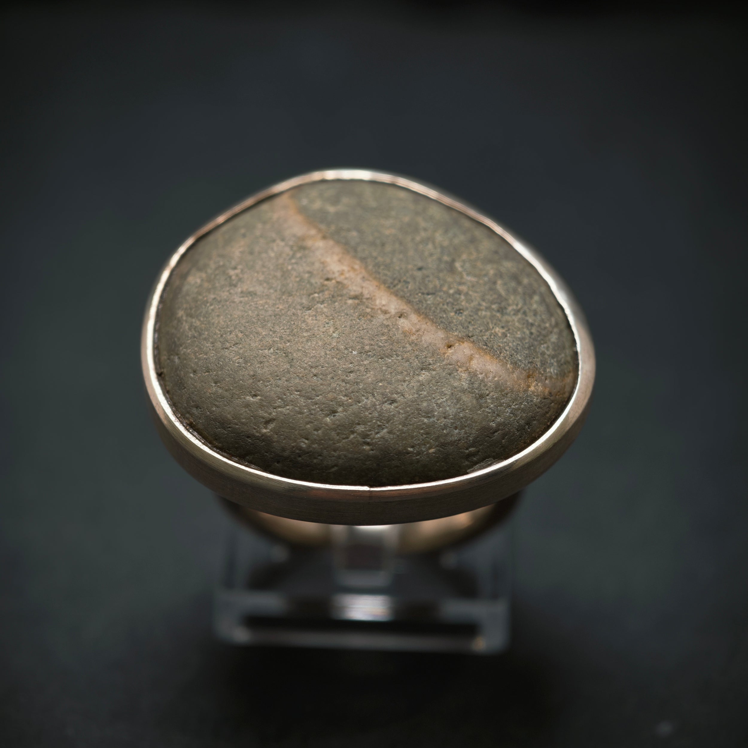 Ring 925/- Silber mit Rhein-Kieselstein