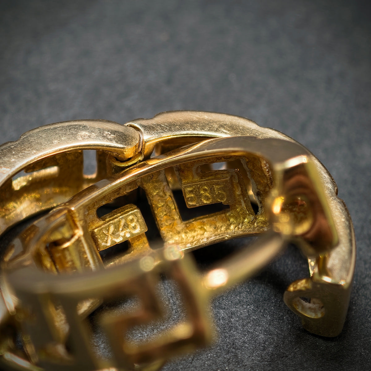 Handgefertigte Creolen 585/- Gelbgold