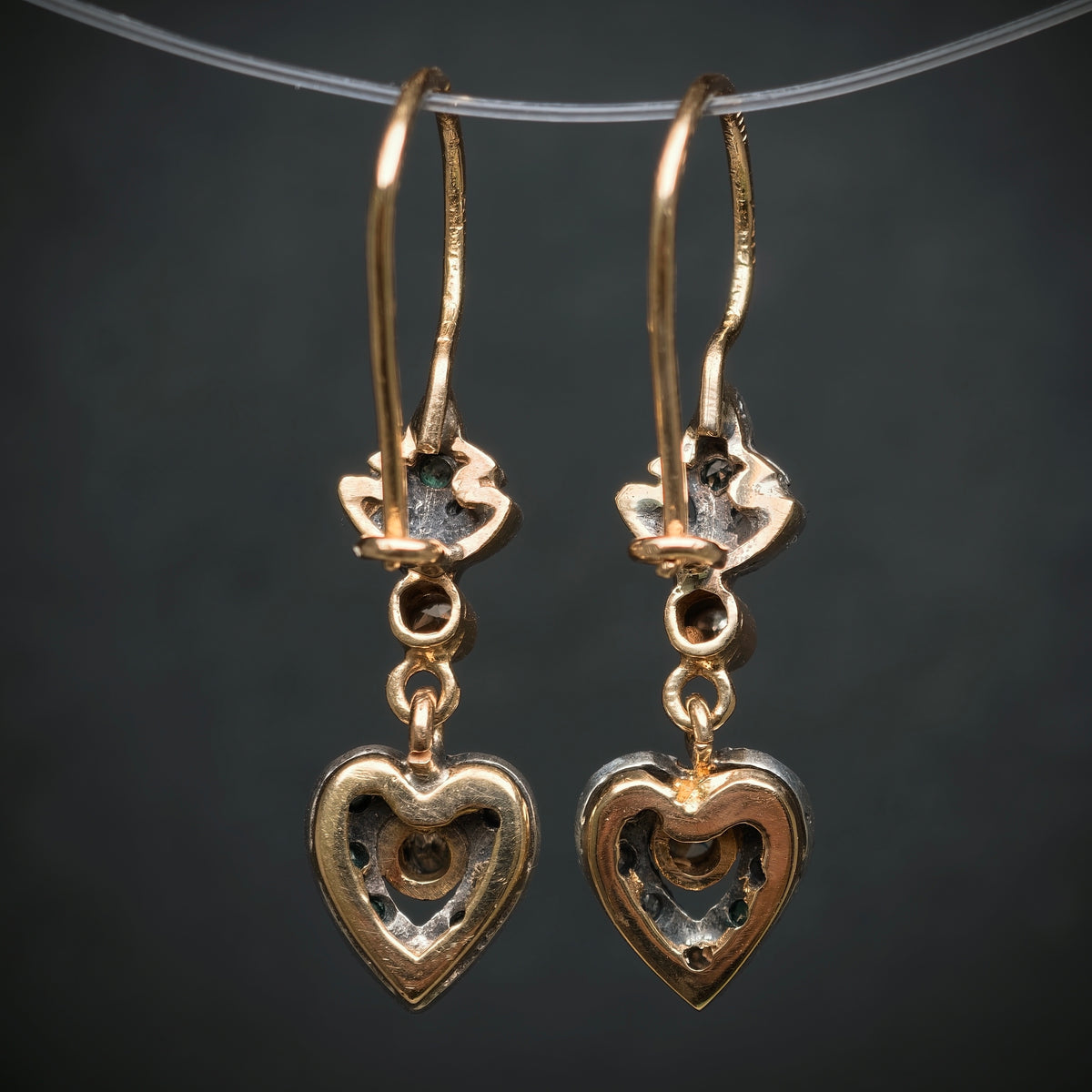 Ohrringe 750/- Gelbgold 925/- Silber mit 20 Diamanten