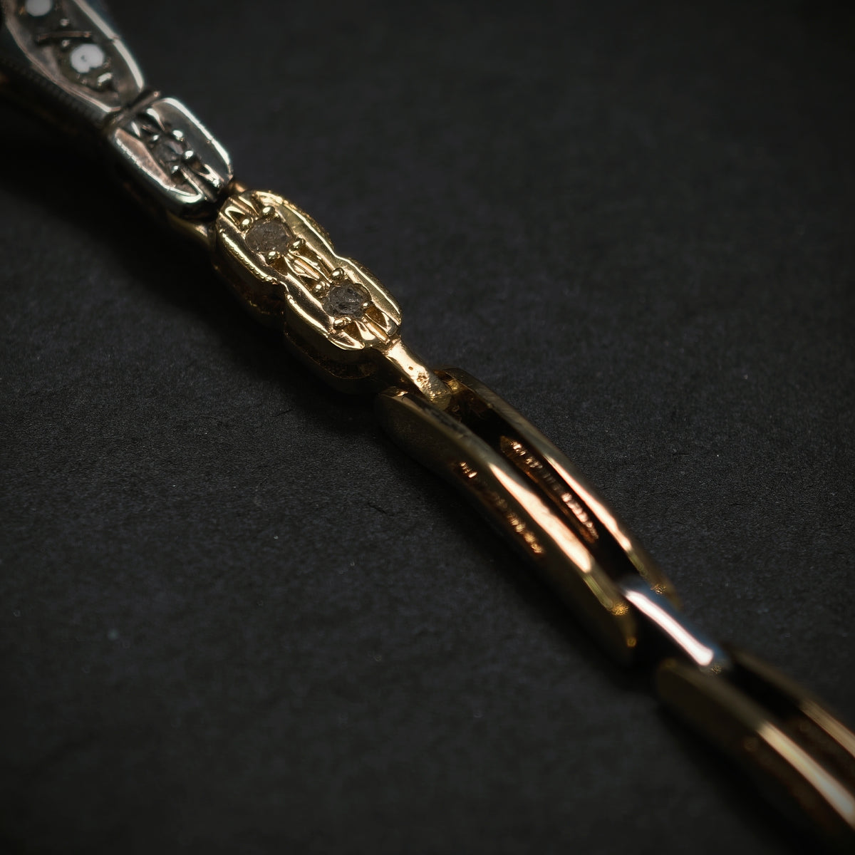 Armband 750/- Gelbgold 925/- Silber mit 16 Diamanten