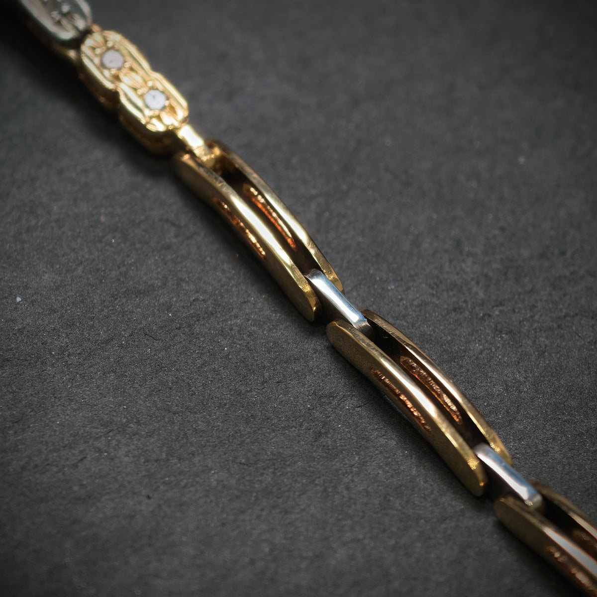 Armband 750/- Gelbgold 925/- Silber mit 16 Diamanten