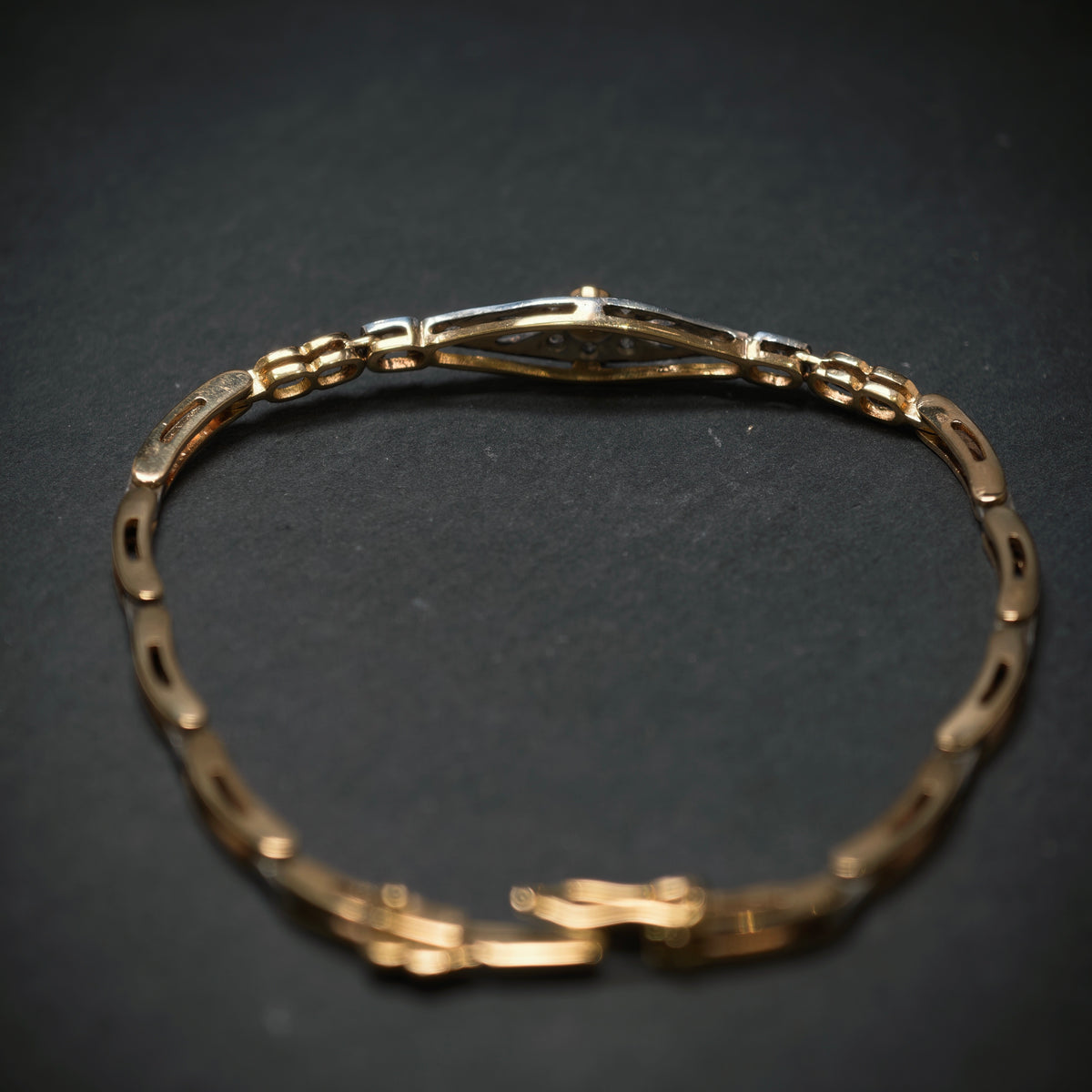 Armband 750/- Gelbgold 925/- Silber mit 16 Diamanten
