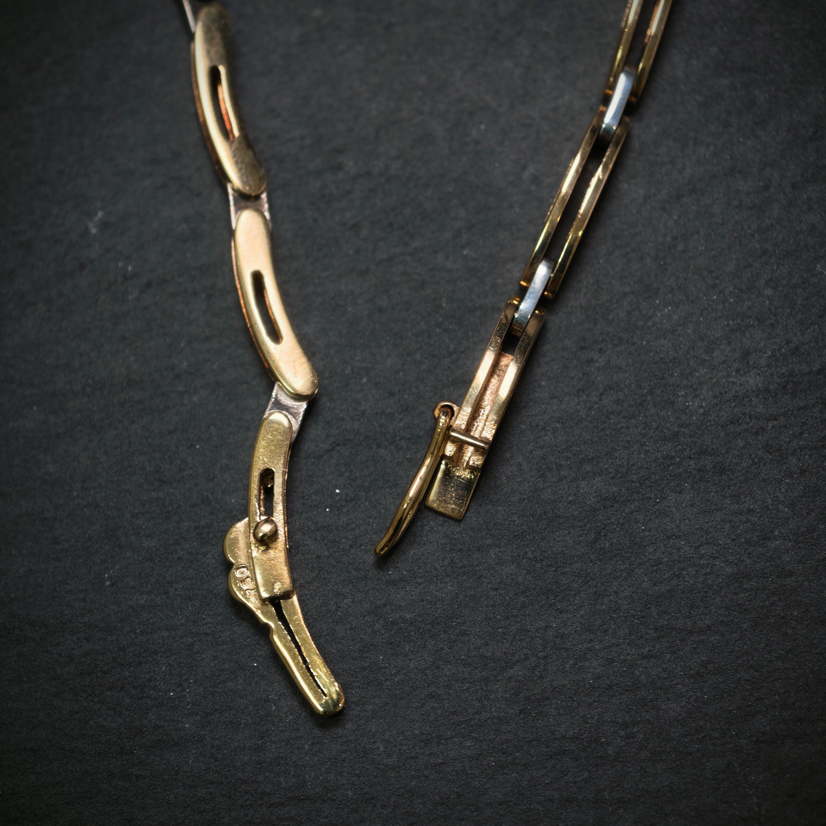 Armband 750/- Gelbgold 925/- Silber mit 16 Diamanten