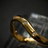 Handgefertigter Ring 750/- Gelbgold mit 3 Brillanten