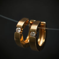 Creolen 585/- Gelbgold mit 2 Brillanten