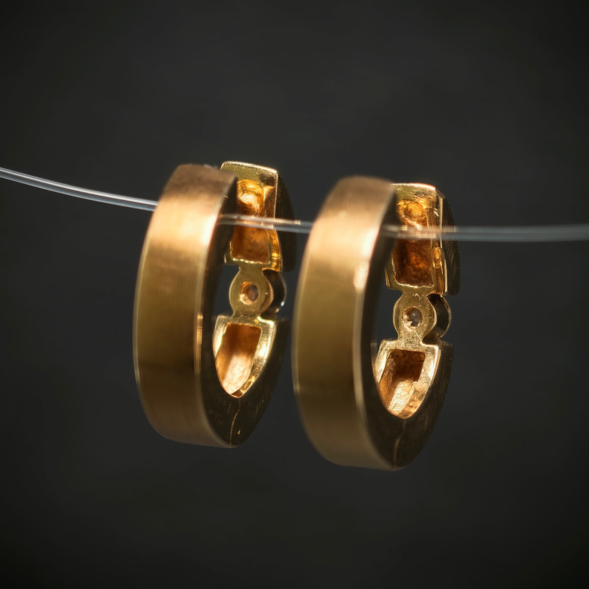 Creolen 585/- Gelbgold mit 2 Brillanten