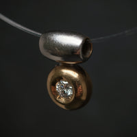 Anhänger 585/- Gelb- und Weißgold mit 1 Brillant