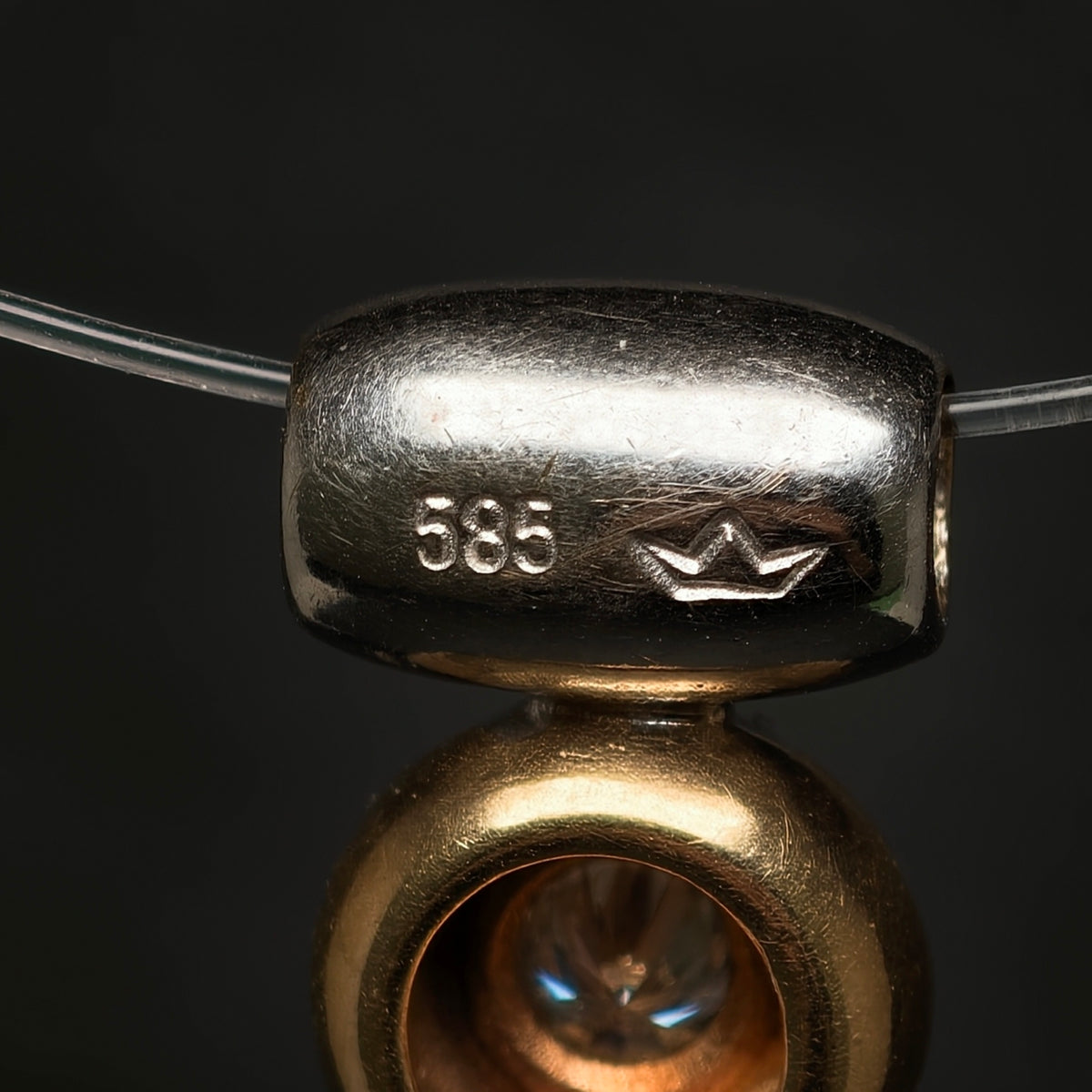 Anhänger 585/- Gelb- und Weißgold mit 1 Brillant