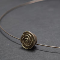 Handgefertiger Halsreif ,,Rose'' 925/- Silber