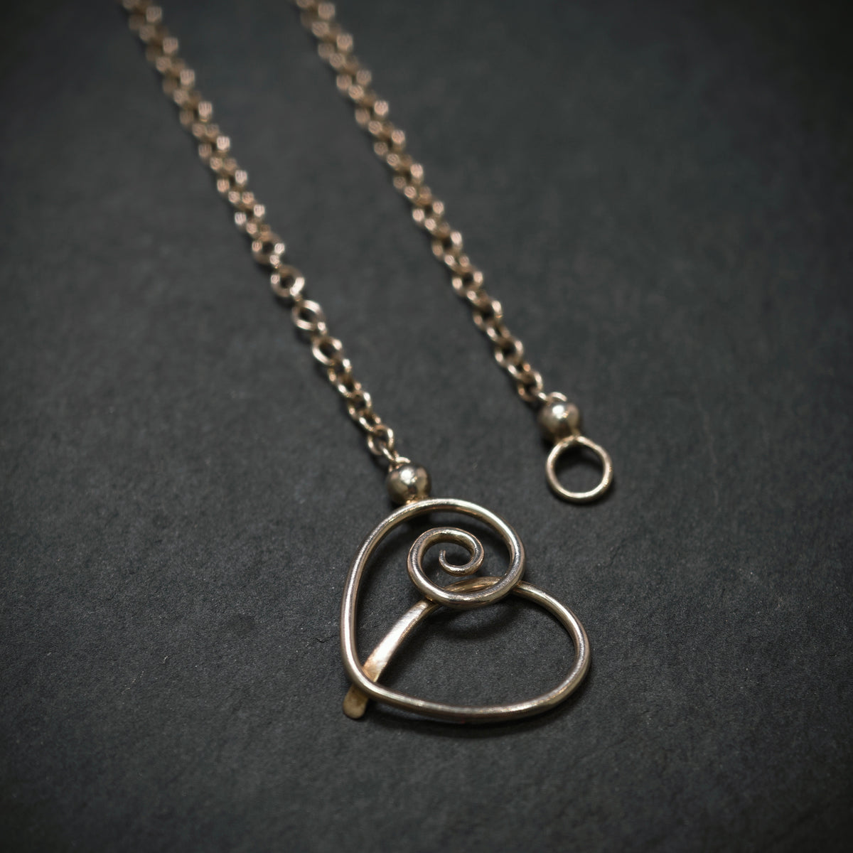Handgefertigte Kette ,,Herz'' 925/- Silber